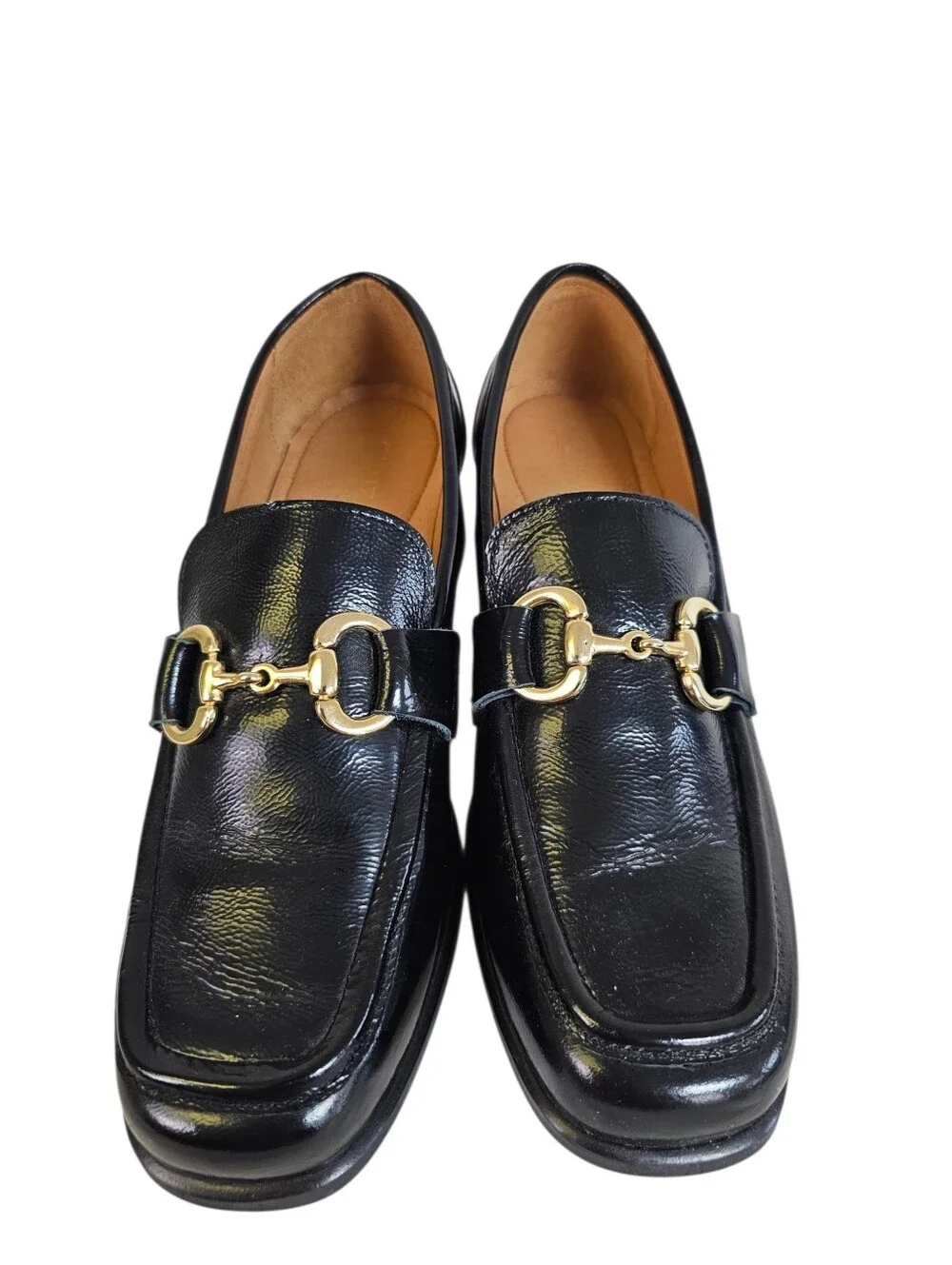 Cruza Made In Portugal Leather Horsebit Heeled Loafters Size 40